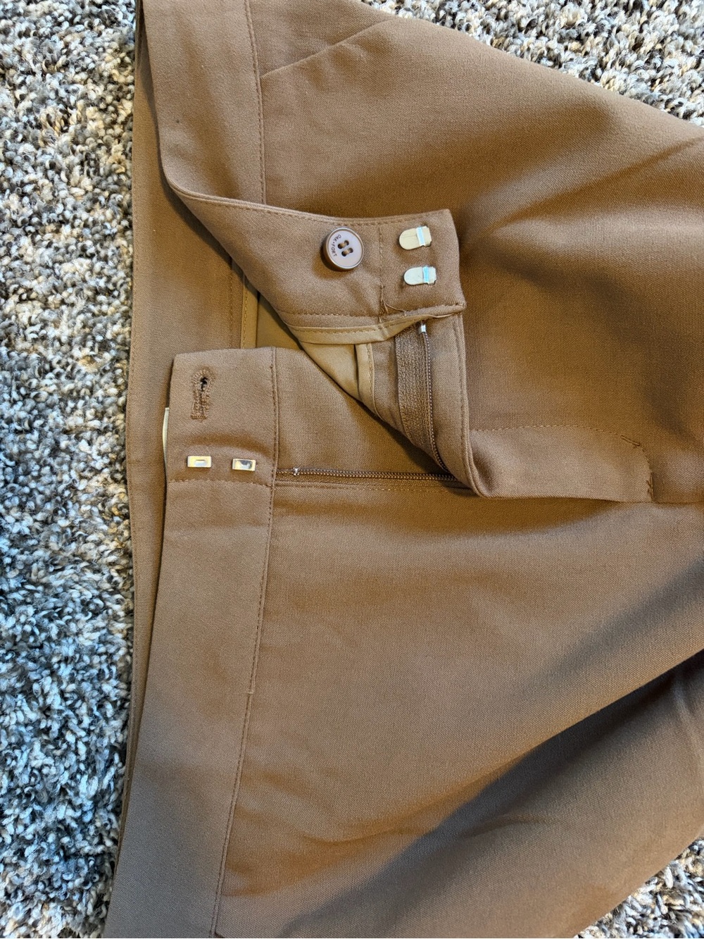 OAK + FORT Women's Tailored Pants in Camel